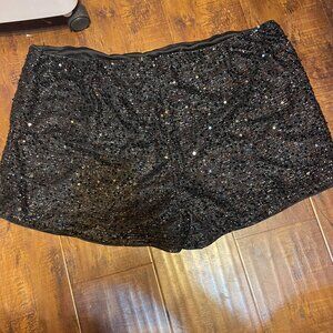 Black Sequined Shorts
